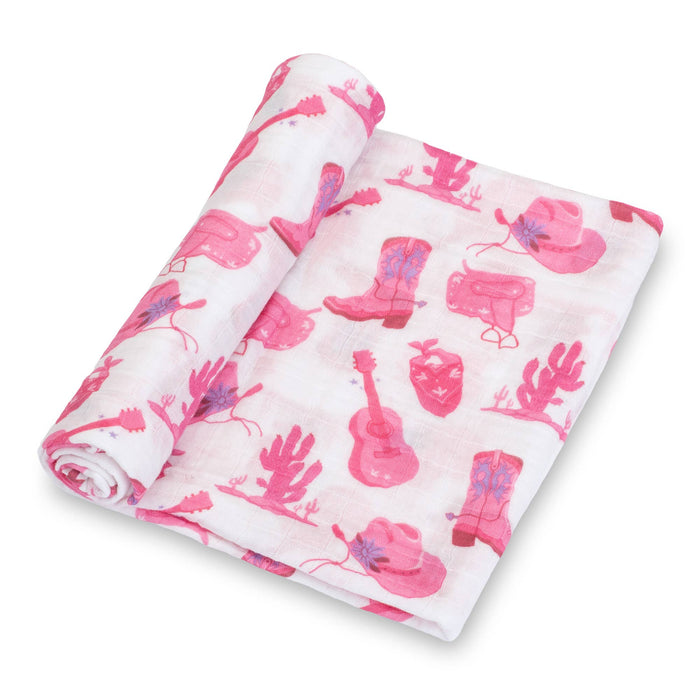 Cowgirl Muslin Swaddle Blanket - Let's Go Girls - Magnolia BabySwaddle Blanket