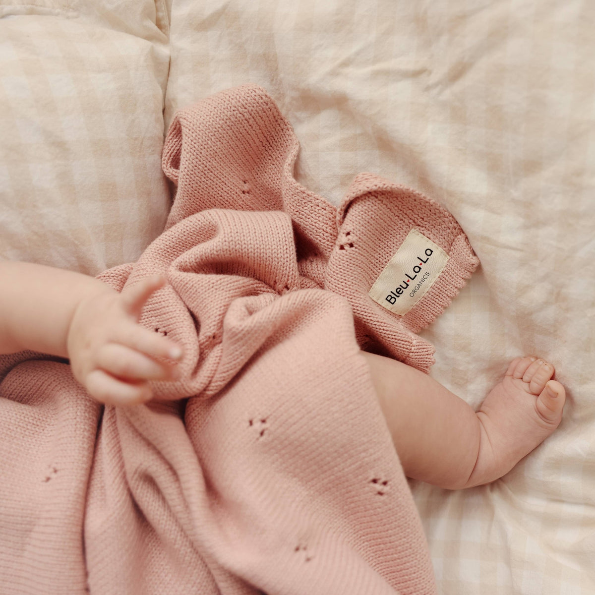 Bleu La La_100% Organic Cotton Pointelle Swaddle Receiving Baby Blanket: Ballet Slipper_2