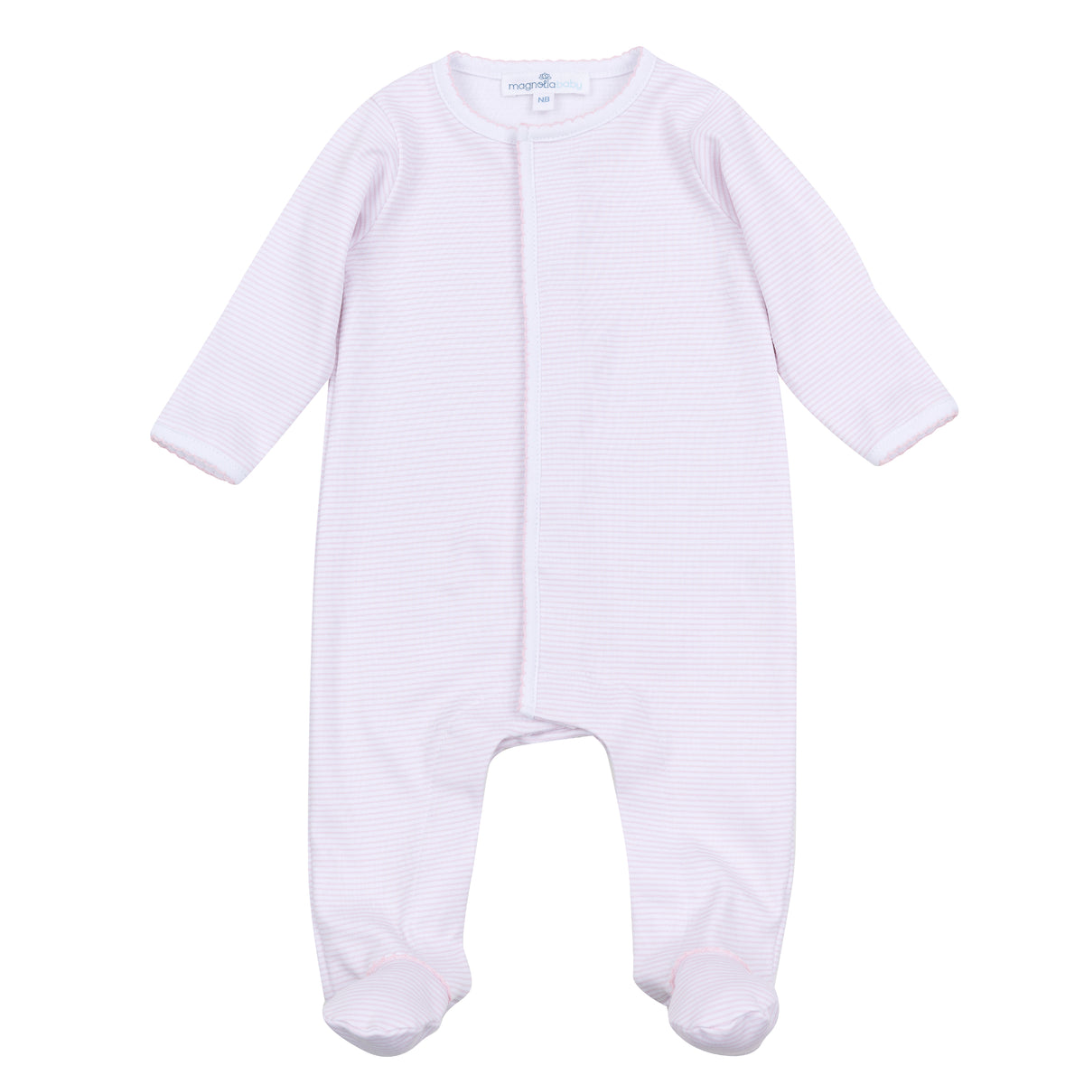 Mini Stripes Footie - Pink