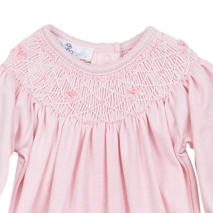 Amelia's Classics Solid Bishop Footie - Magnolia Baby Girl