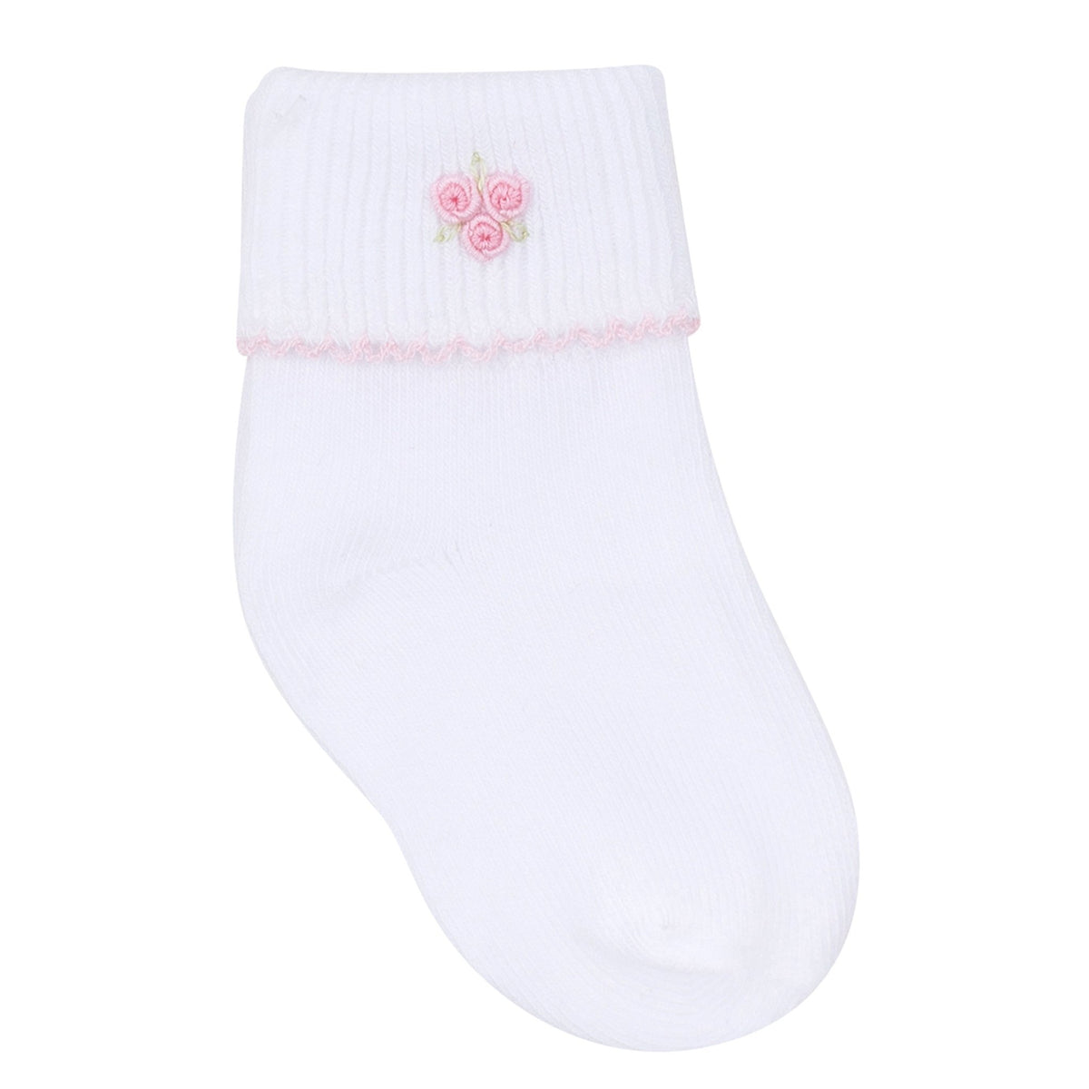 Magnolia Baby_Anna Hand-Embroidered Socks - Pink_1