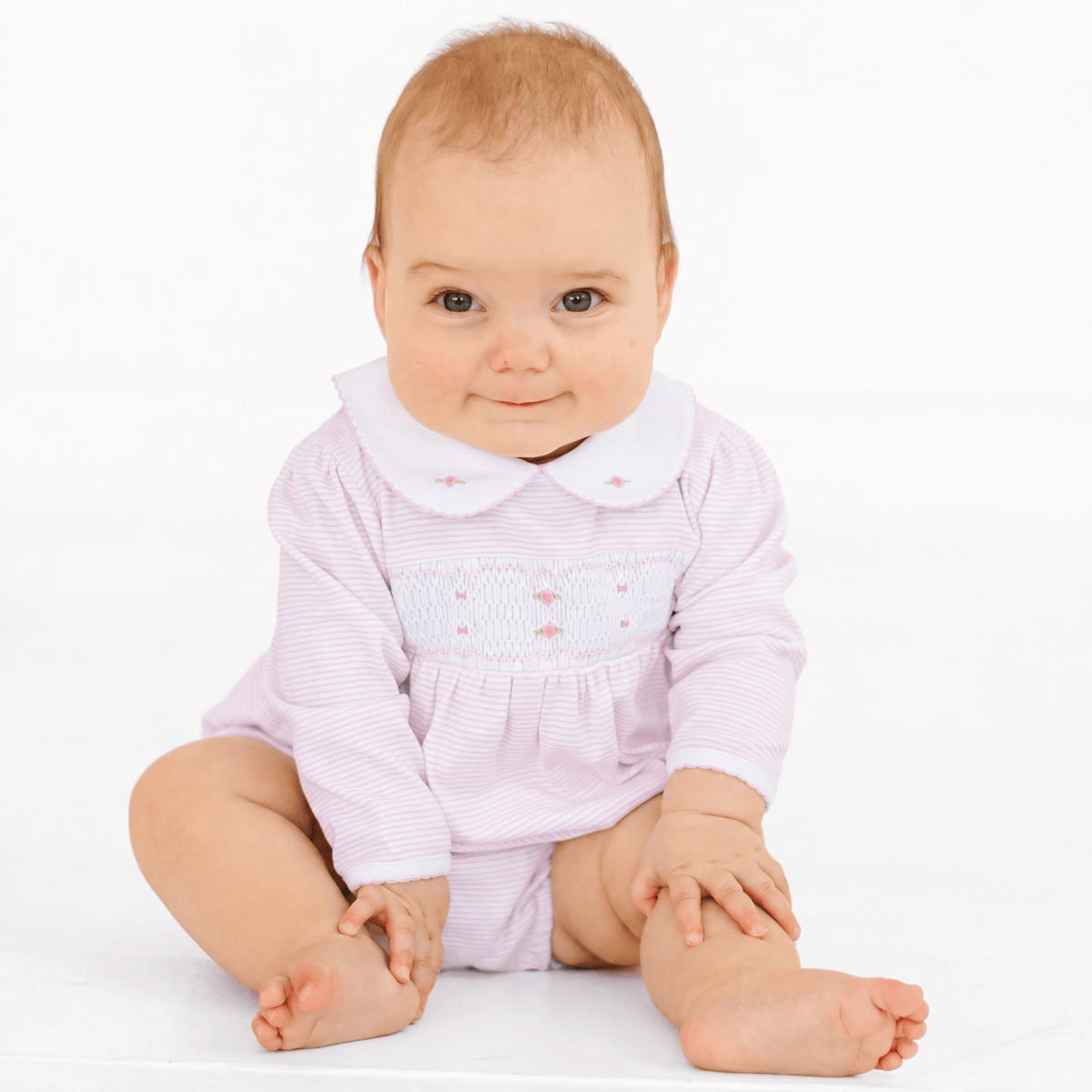 Magnolia Baby_Anna Smocked Long Sleeve Bubble - Pink_1