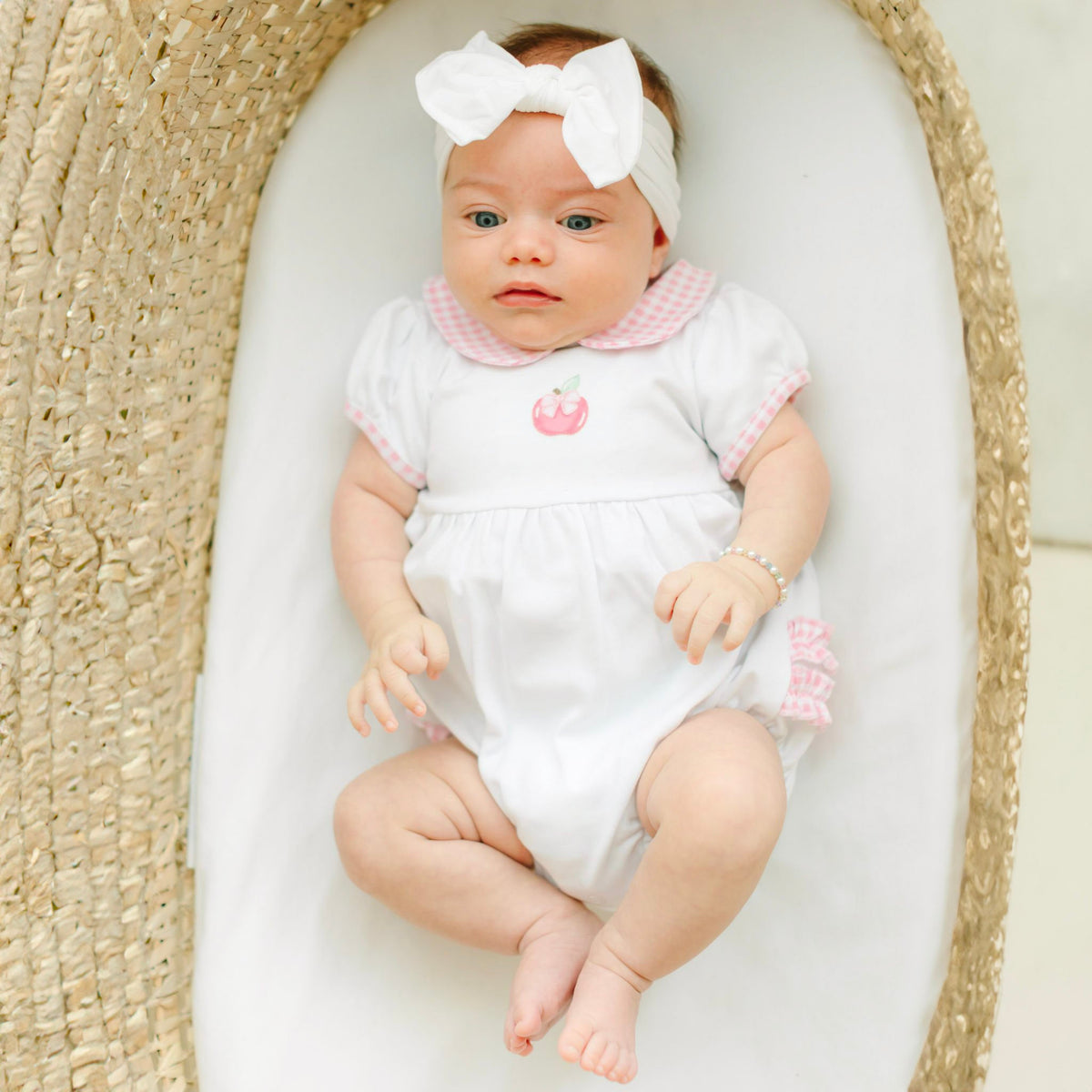 Apple of my Eye Collared Ruffle Short Sleeve Bubble - Magnolia BabyBubble