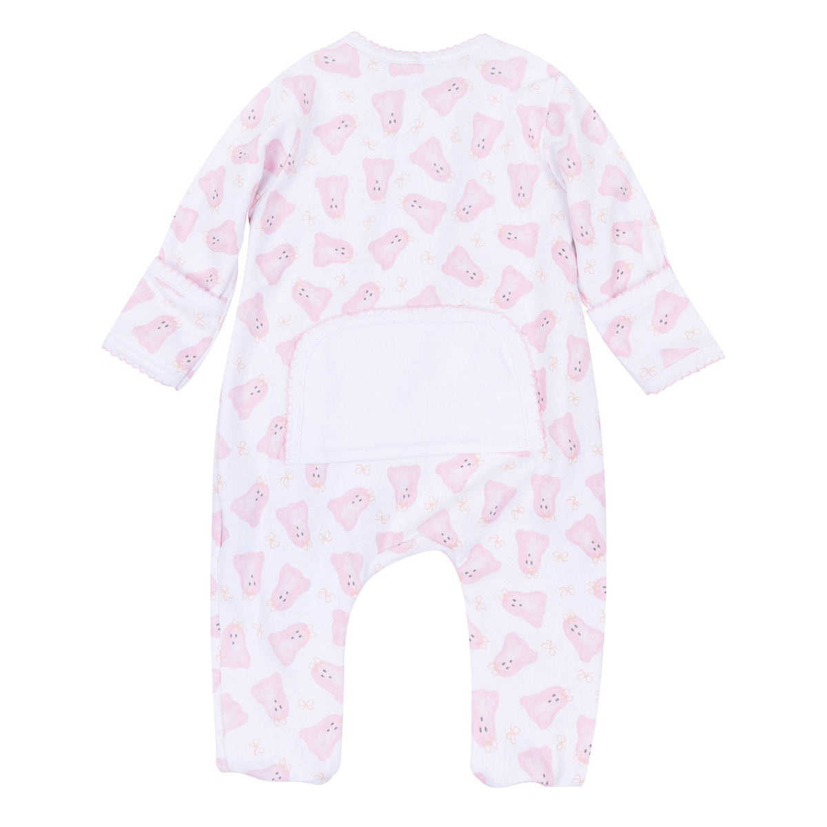 Magnolia Baby_Baby Boo Print Zip Footie with Flap - Pink_5