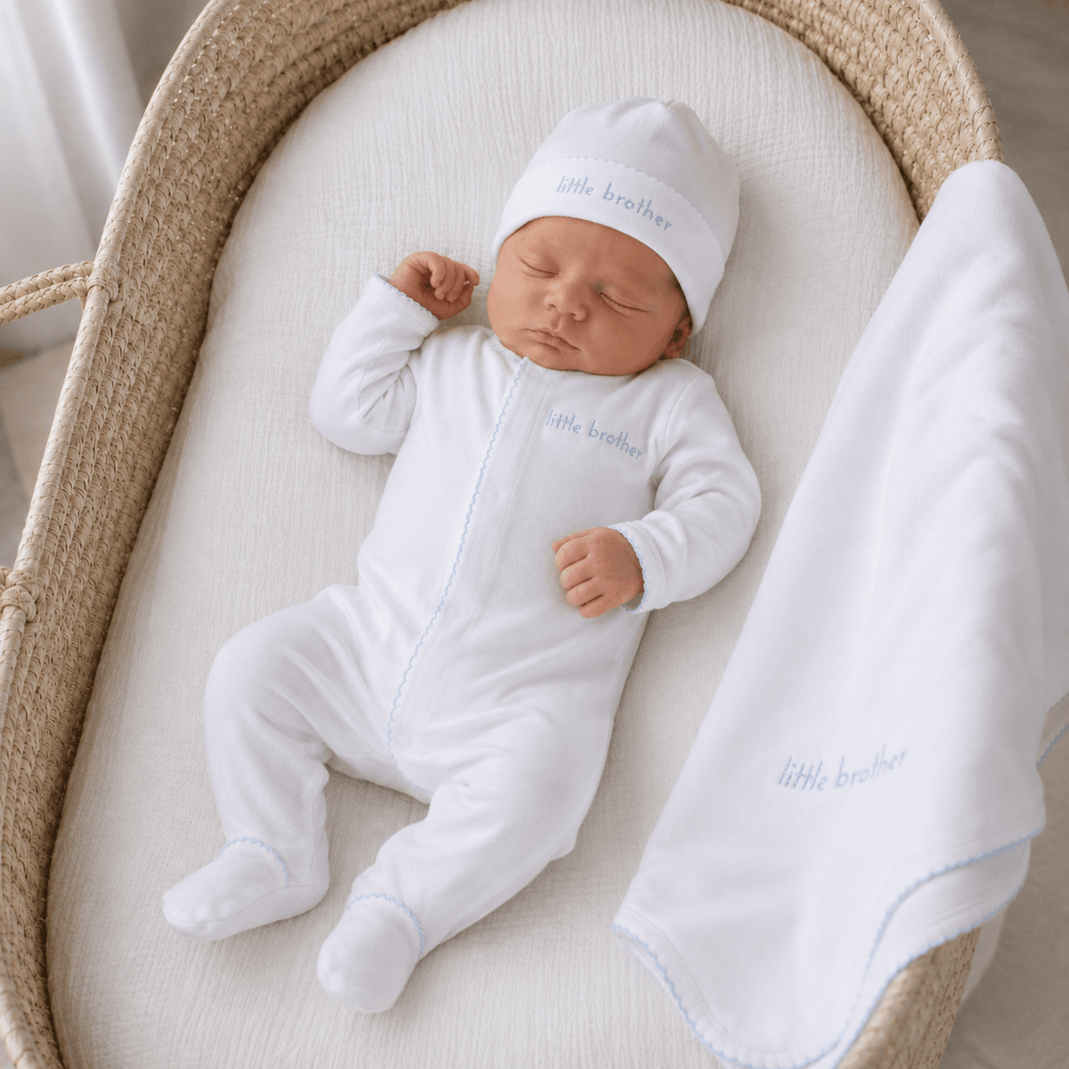 Magnolia Baby_Baby Boy Little Brother Footie Take Me Home Set - Embroidered_1