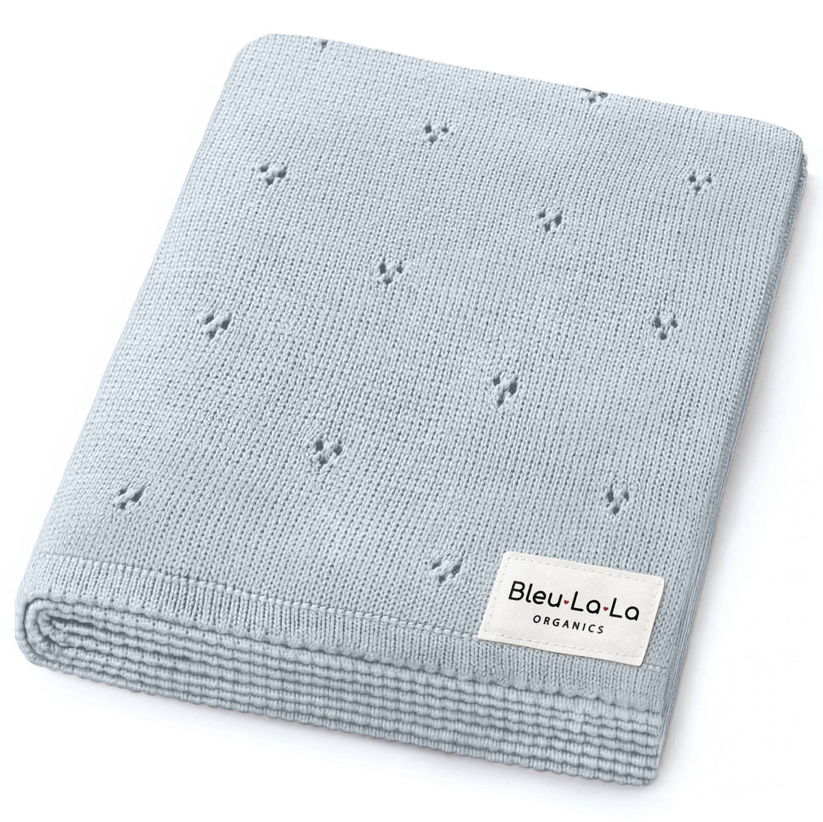 Bleu La La_Baby Boy Pointelle Knit Blanket - Organic Cotton_1
