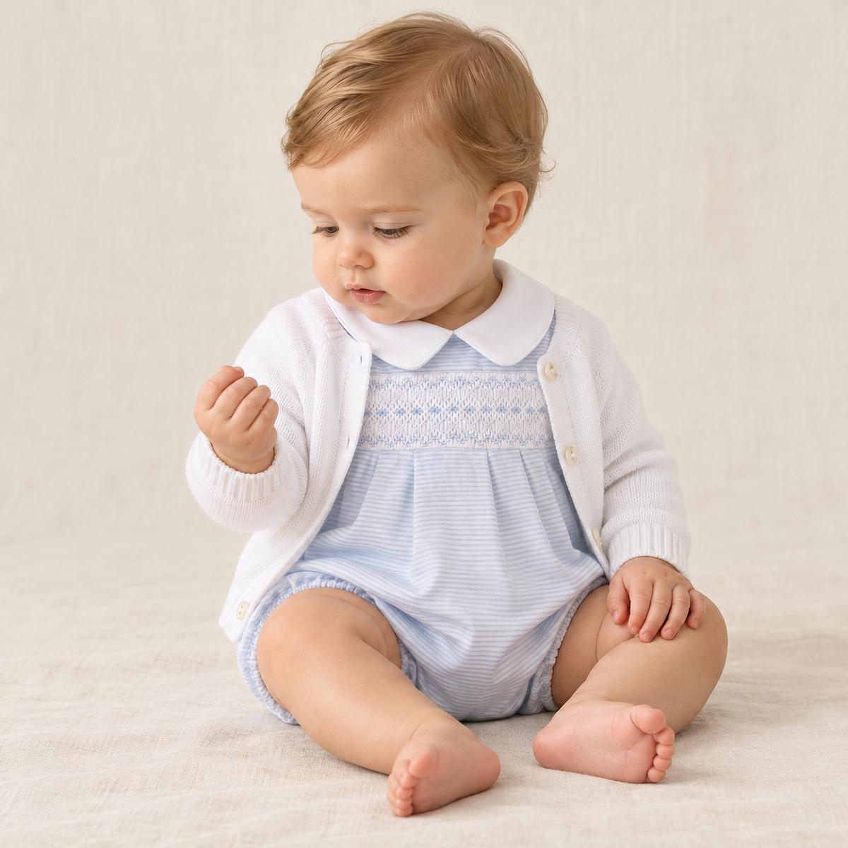 Baby Boy Smocked Bubble Gift Set - Benjamin