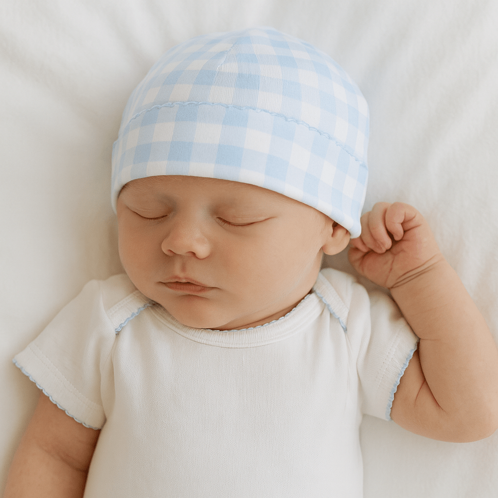 Baby Checks Hat - Blue - Magnolia BabyHat