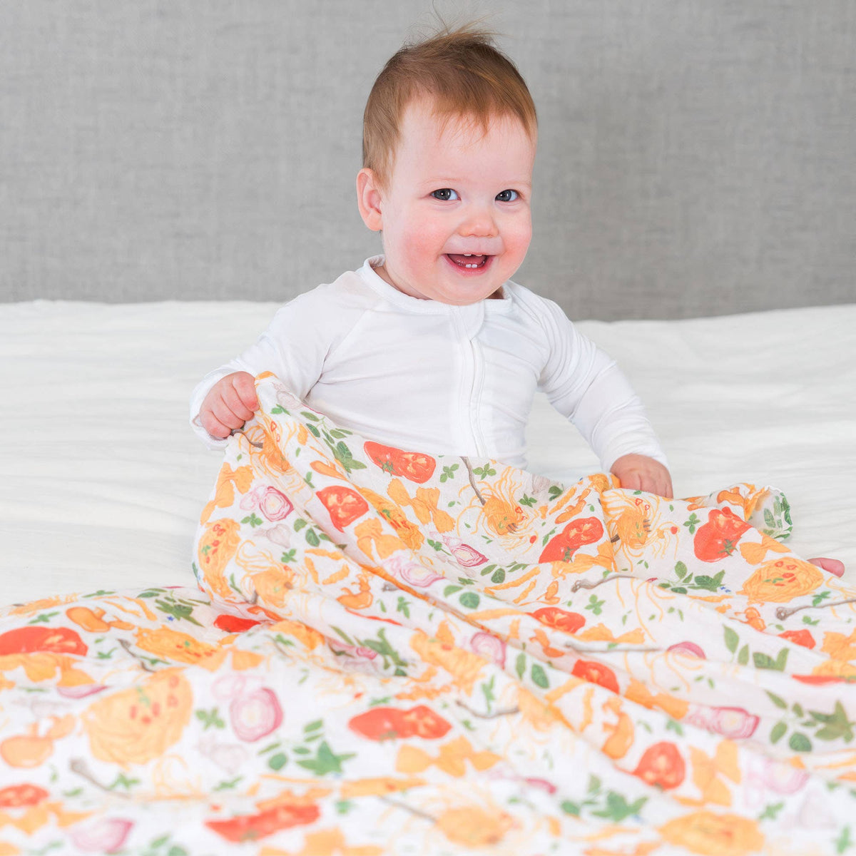 LollyBanks_Baby Cotton Muslin Swaddle Blanket - Pasta Party_2