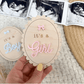 Baby Gender Reveal and Stats Sign - Magnolia BabyPhoto Prop