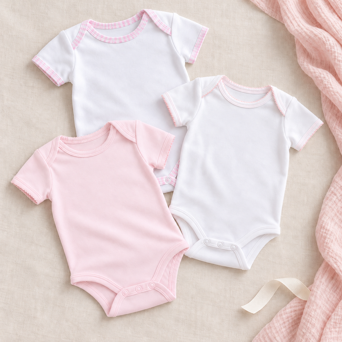 Baby Girl Bodysuit Set - New Beginnings flatlay