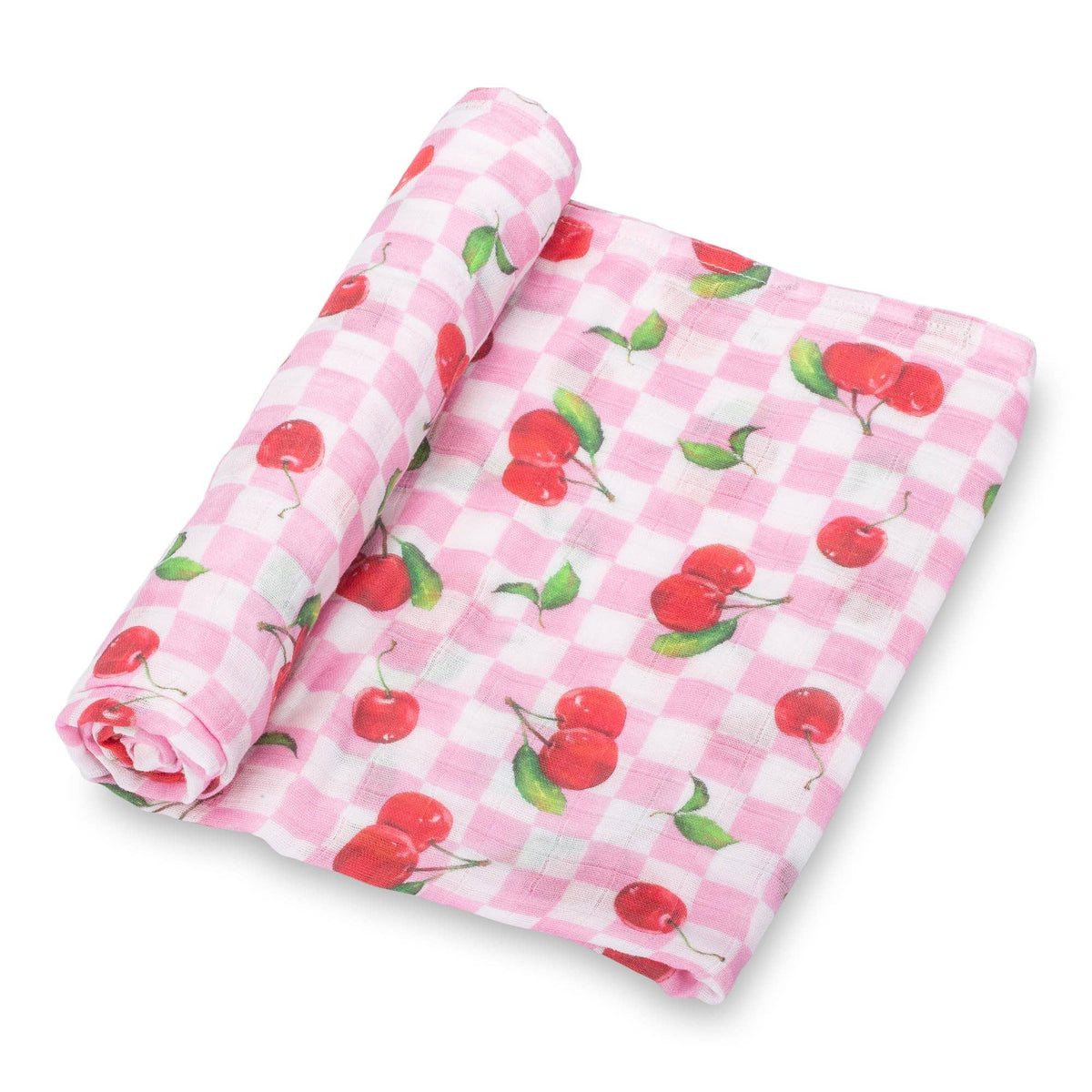 Baby Girl Cherry on Top Cotton Muslin Swaddle Blanket - Magnolia BabySwaddle Blanket