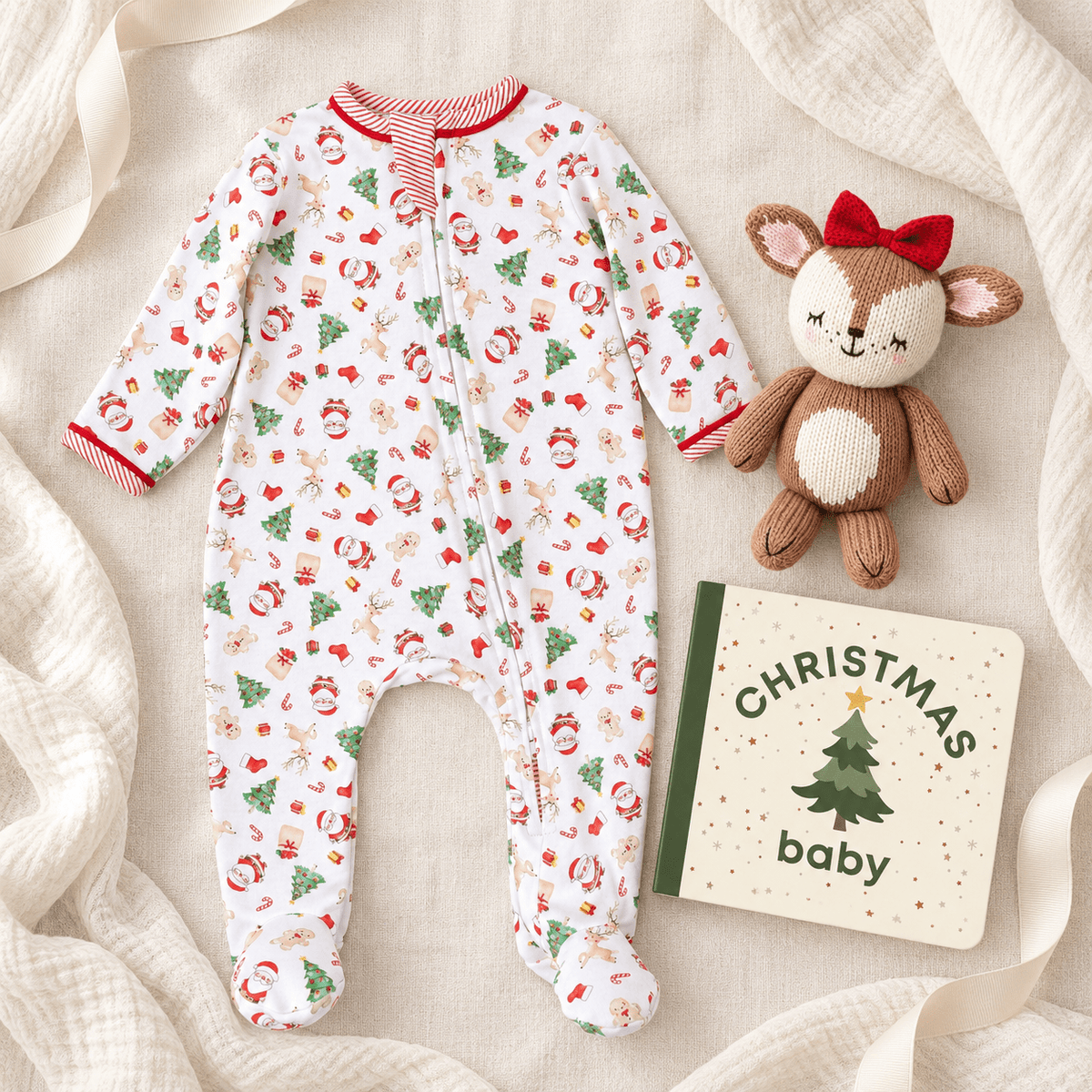 Magnolia Baby_Baby Girl Christmas Footie Gift Set - Christmas Magic_1