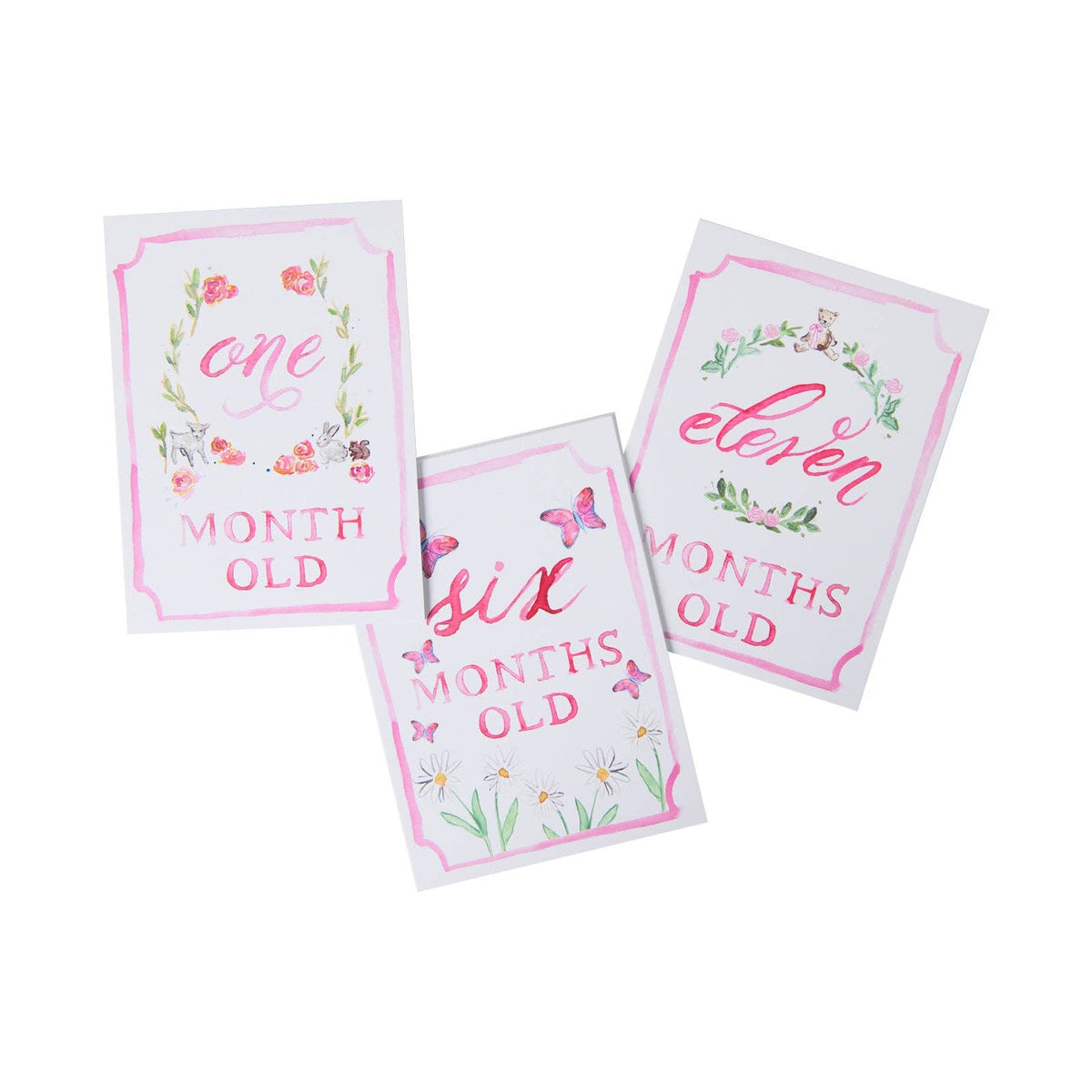Baby Girl Monthly Milestone Card Set - Magnolia BabyStationery