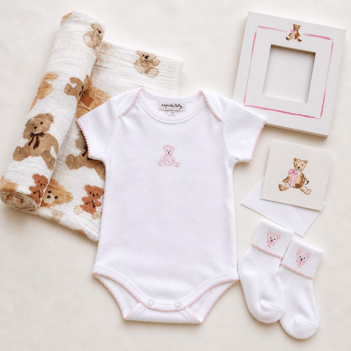 Baby Girl My Teddy Bodysuit Gift Set - Magnolia BabyBaby Gift Set