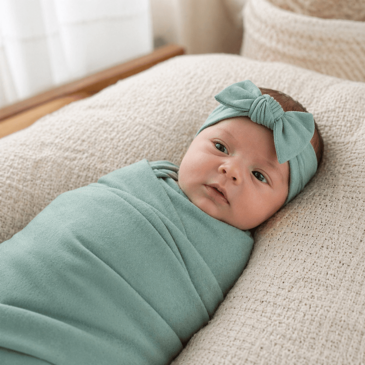Baby Girl Swaddle Gift Set - Luna & Arlo Moss Basics - Magnolia BabyBaby Gift Set