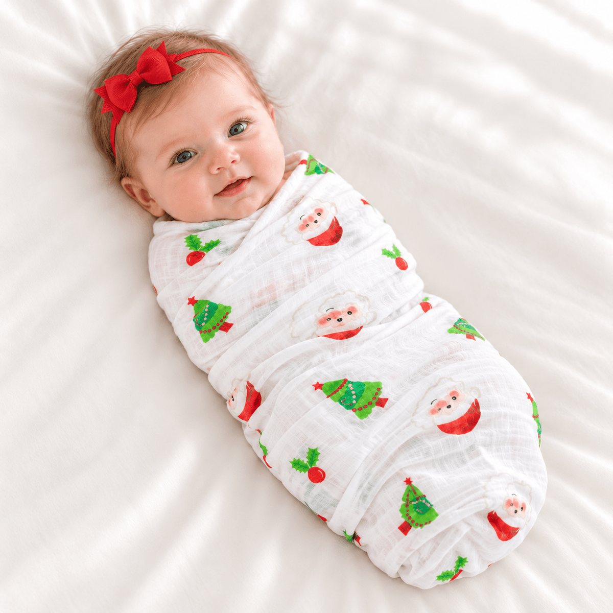 Magnolia Baby_Baby Girl Swaddle Set - Santa Claus Christmas_1