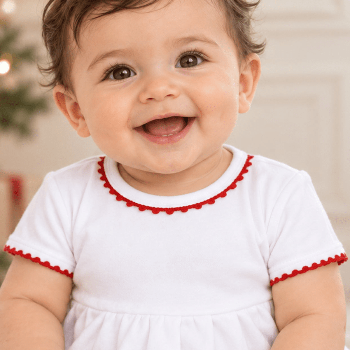 Magnolia Baby_Baby Joy Boy Christmas Bubble with Red Crochet Trim_3