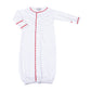 Baby Joy Converter with Red Crochet Trim - Magnolia BabyConverter Gown