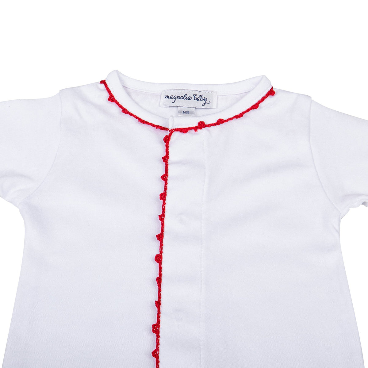 Baby Joy Converter with Red Crochet Trim - Magnolia BabyConverter Gown