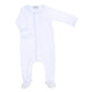 Baby Joy Footie with Blue Crochet Trim - Magnolia BabyFootie