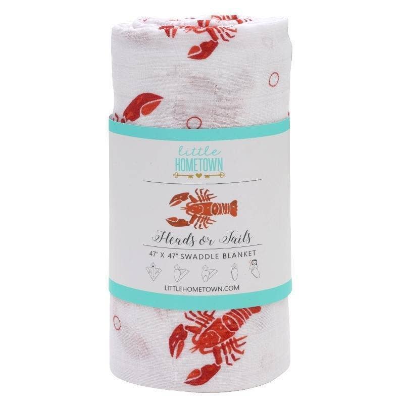 Little Hometown_Baby Muslin Swaddle Blanket - Pink Crab_7