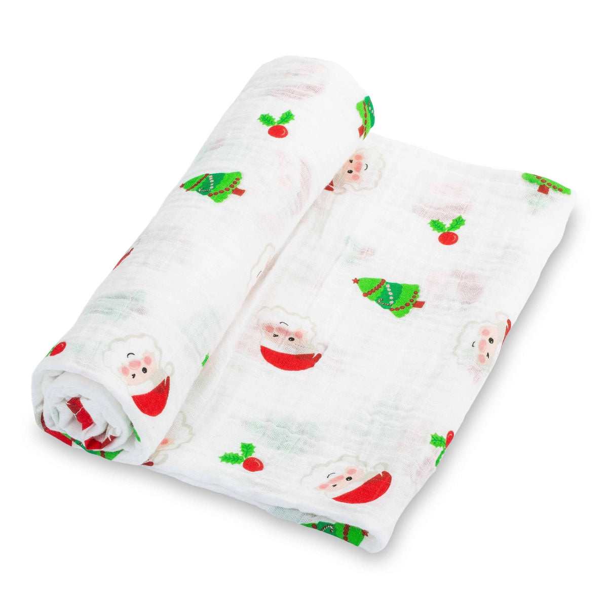 LollyBanks_Baby Muslin Swaddle Blanket - Santa Claus Christmas_1