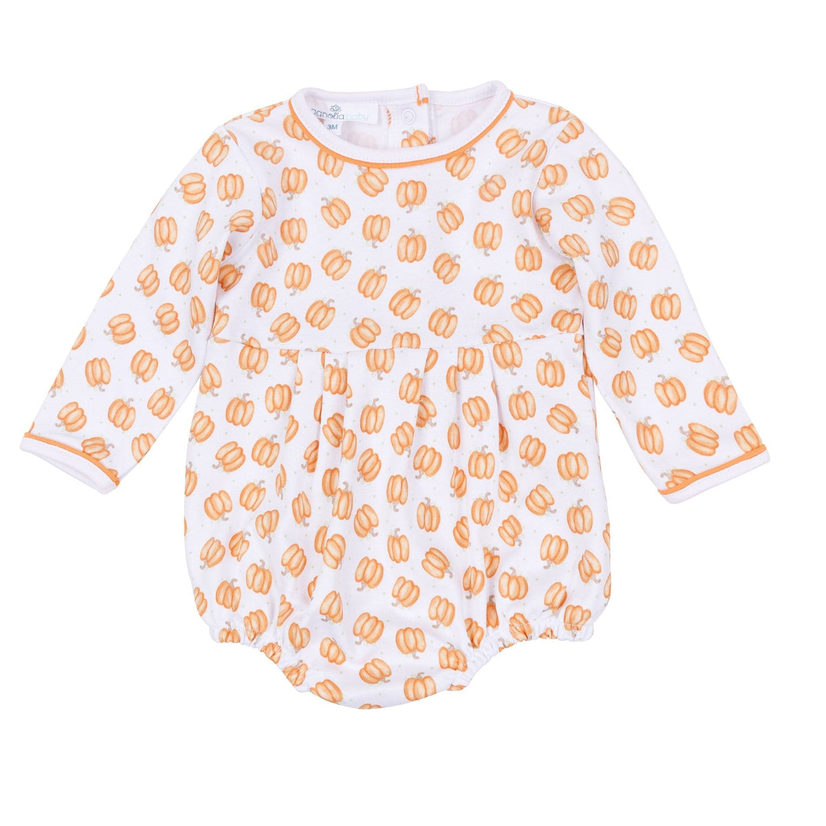 Magnolia Baby_Baby Pumpkin Print Long Sleeve Bubble_1