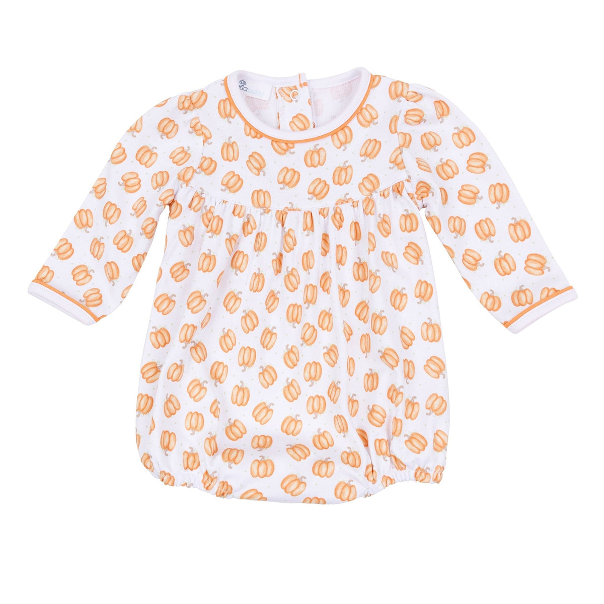 Magnolia Baby_Baby Pumpkin Print Ruffle Long Sleeve Bubble_1