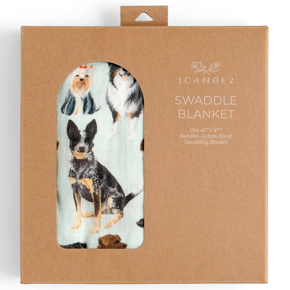 1canoe2 | One Canoe Two Paper Co._Baby Swaddle Blanket - Furry Friends Dogs_3