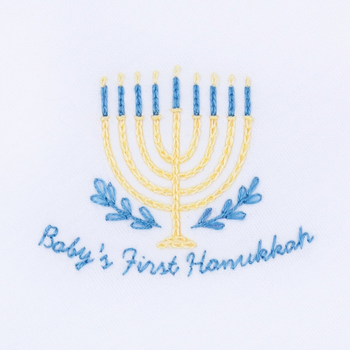 Magnolia Baby_Baby's First Hanukkah Hand-Embroidered Footie_3