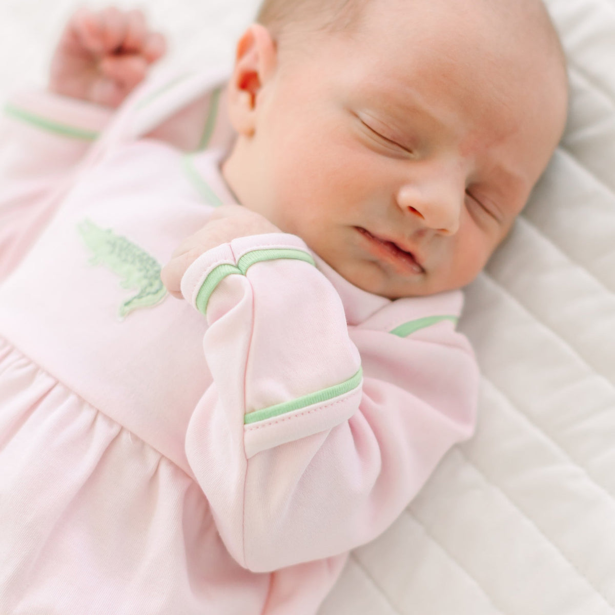 Magnolia Baby_Bayou Baby Hand-Embroidered Gathered Gown - Pink_3