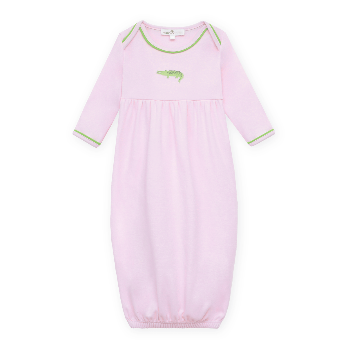 Magnolia Baby_Bayou Baby Hand-Embroidered Gathered Gown - Pink_5
