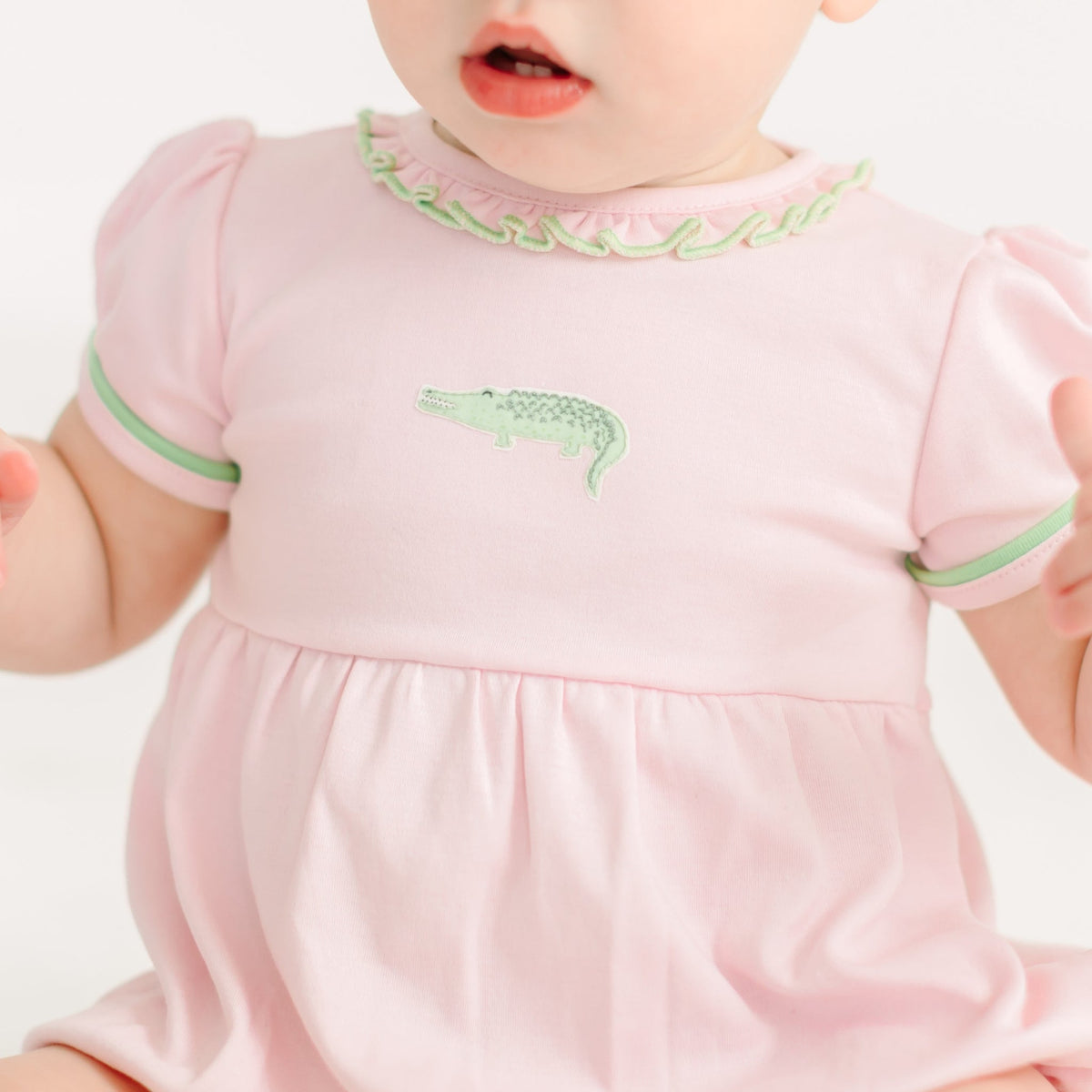 Bayou Baby Hand-Embroidered Ruffle Bubble - Magnolia BabyBubble