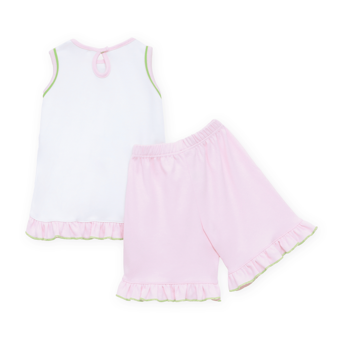 Magnolia Baby_Bayou Baby Hand-Embroidered Ruffle Short Set - Pink_2