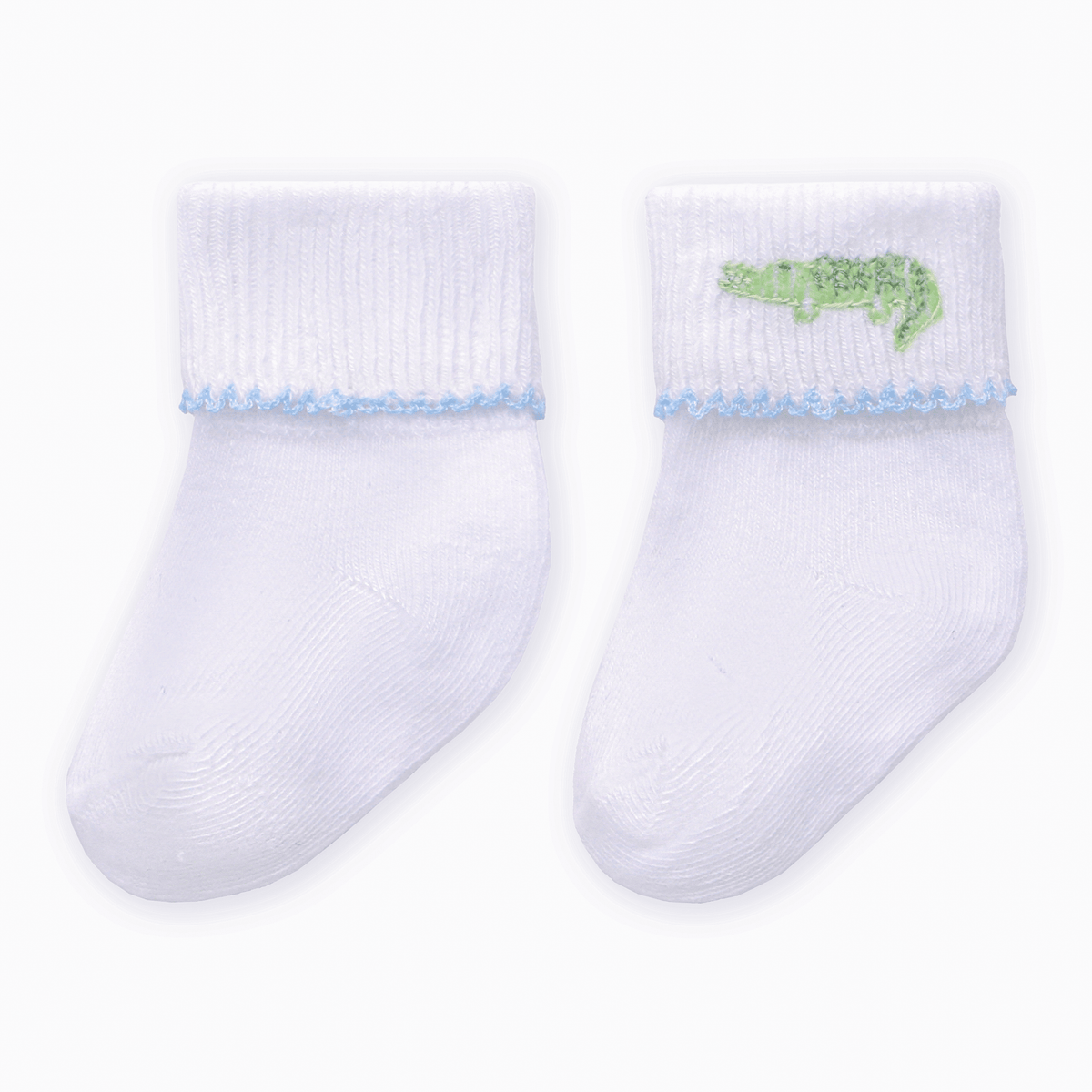 Magnolia Baby_Bayou Baby Hand-Embroidered Socks - Light Blue_2