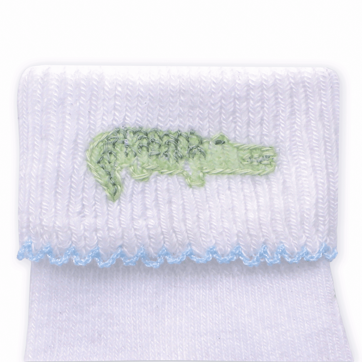 Magnolia Baby_Bayou Baby Hand-Embroidered Socks - Light Blue_3