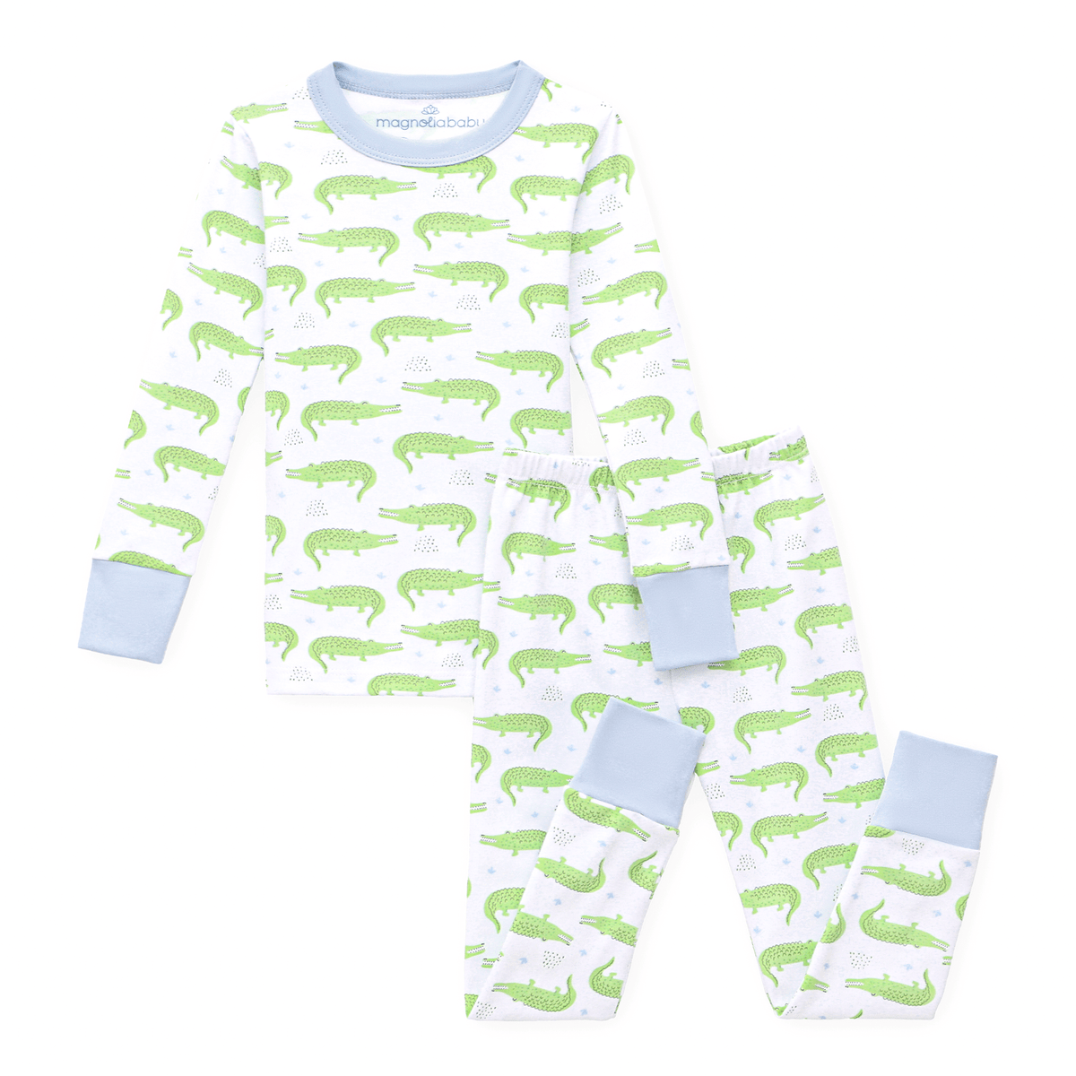 Magnolia Baby_Bayou Baby Long Pajamas - Light Blue_5