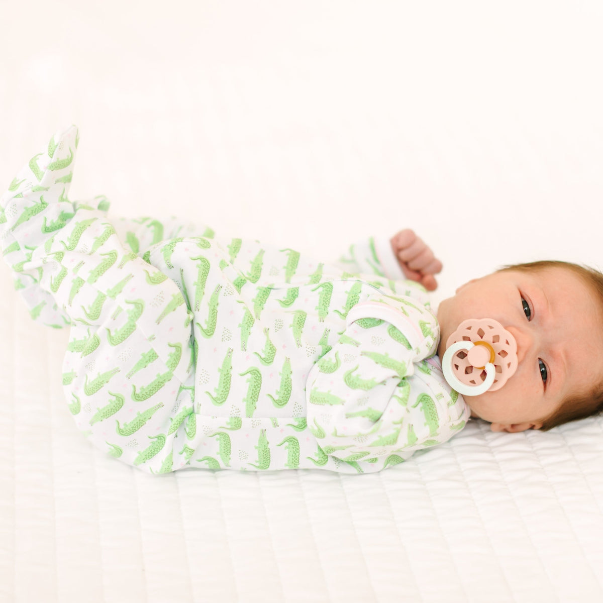 Bayou Baby Print Zip Footie - Pink - Magnolia BabyFootie