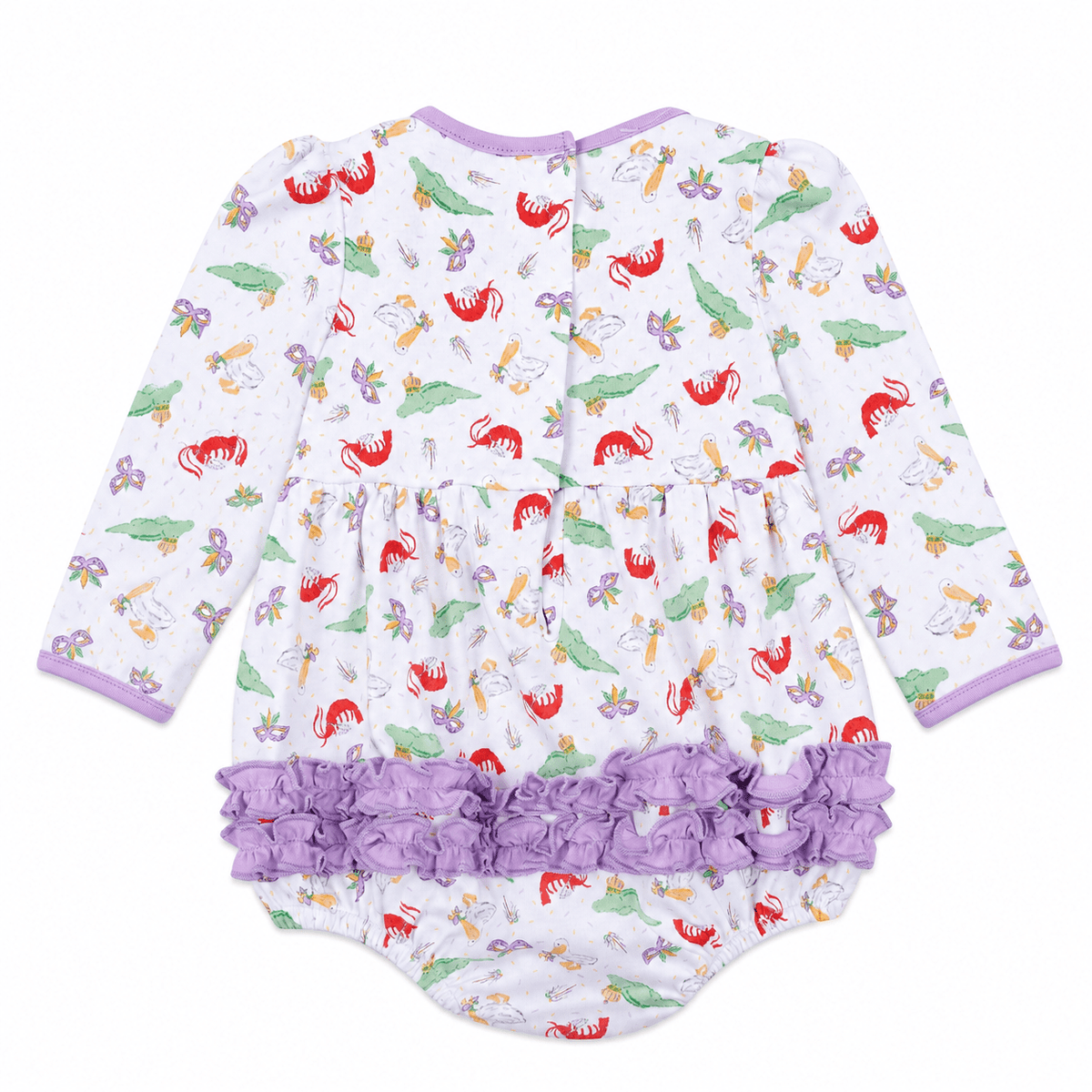Magnolia Baby_Bayou Pals Print Ruffle Long Sleeve Bubble_2
