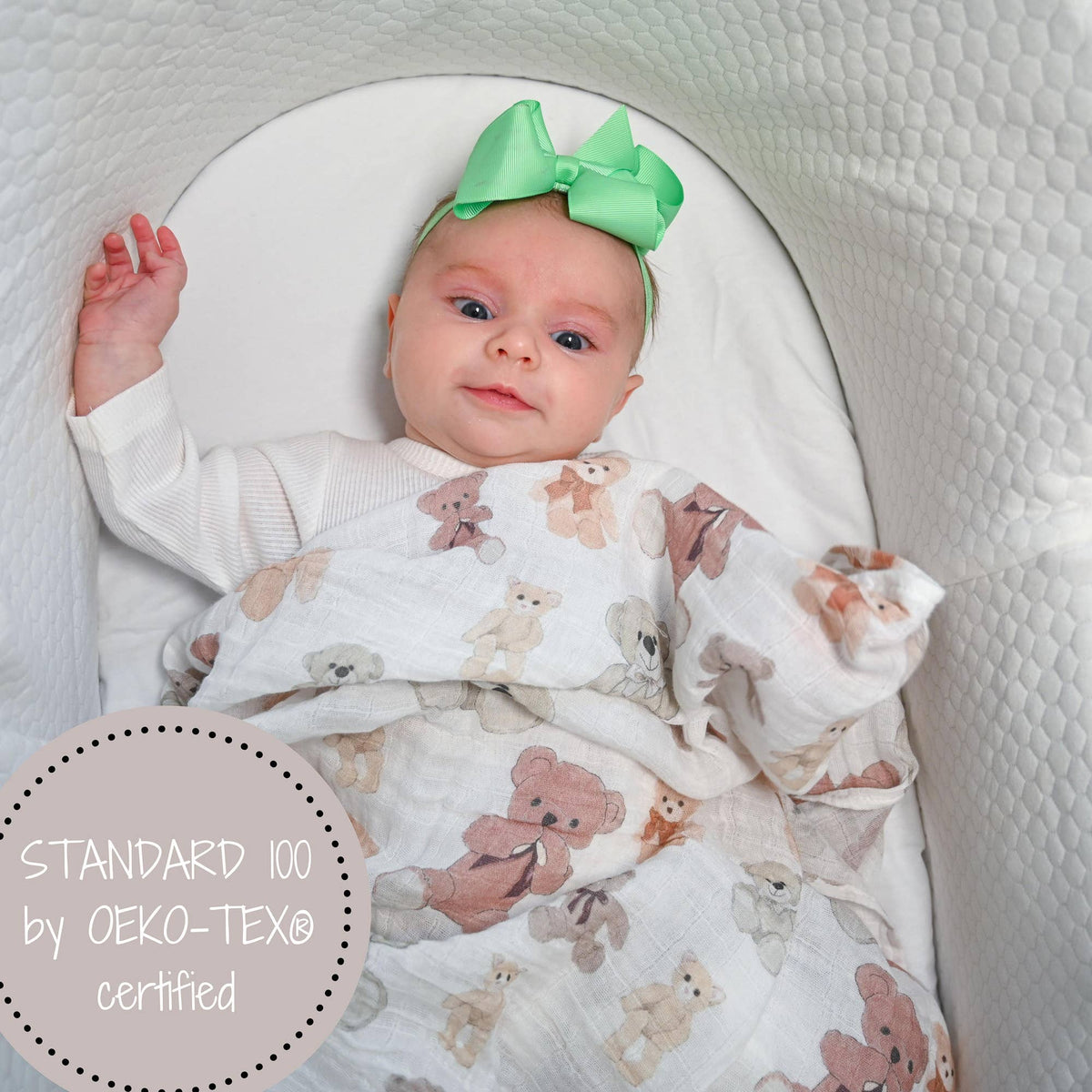 Bear Hugs Baby Muslin Swaddle Blanket - Magnolia BabySwaddle Blanket