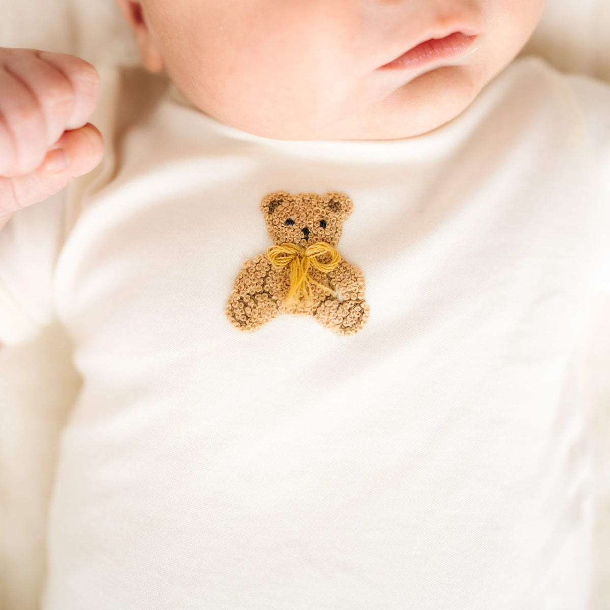 Bear Hugs Hand-Embroidered Diaper Cover Set - Ivory - Magnolia BabyDiaper Cover