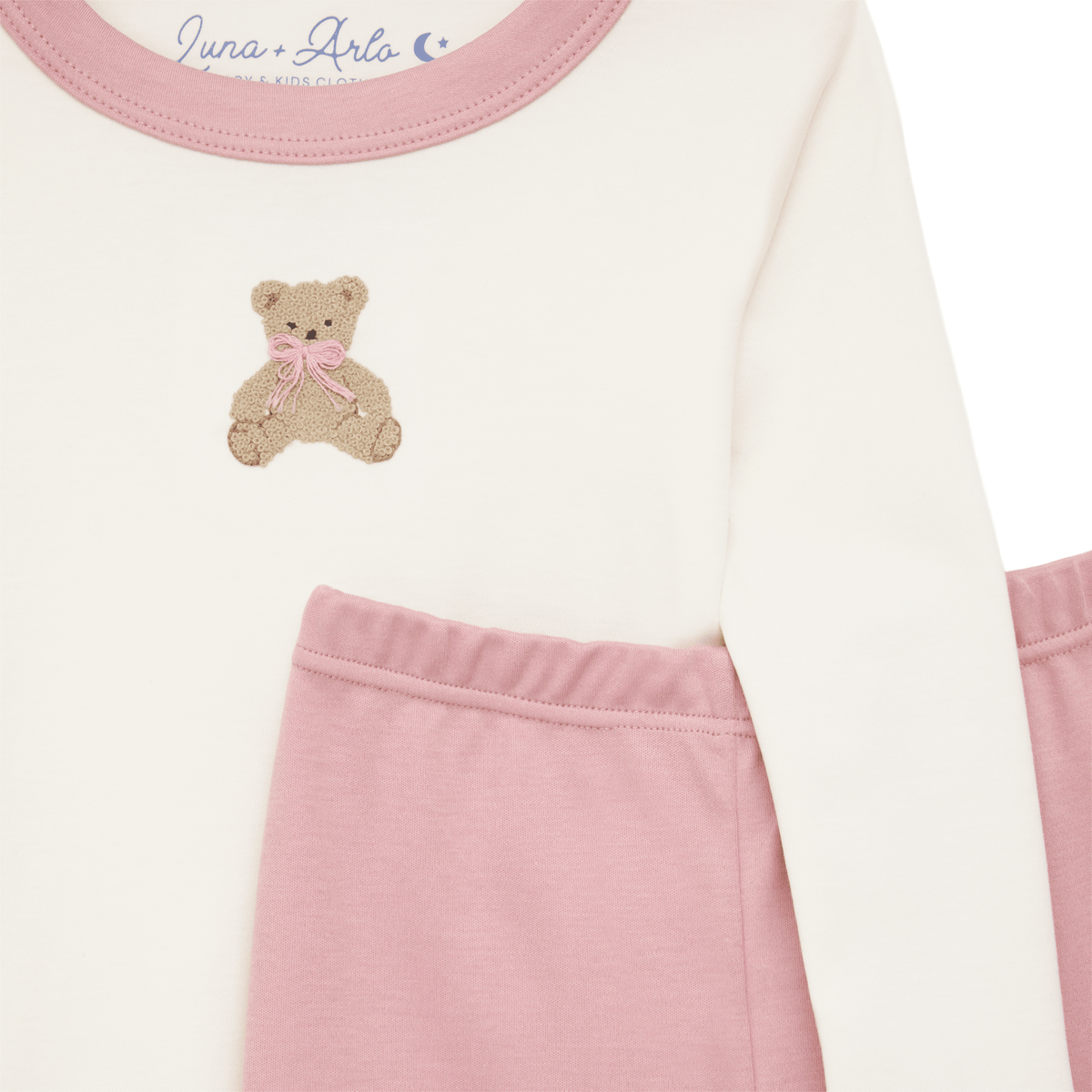 Bear Hugs Long Pajamas - Dusty Rose - Magnolia BabyLong Pajamas