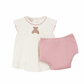 Bear Hugs Ruffle Diaper Cover Set - Dusty Rose - Magnolia BabyDiaper Cover