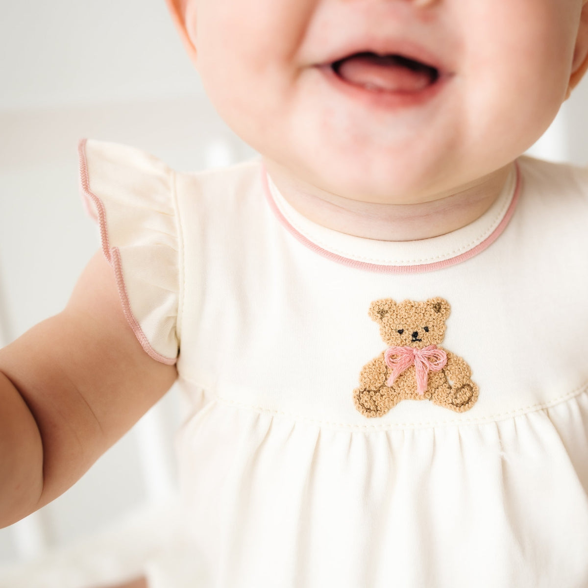 Bear Hugs Ruffle Diaper Cover Set - Dusty Rose - Magnolia BabyDiaper Cover