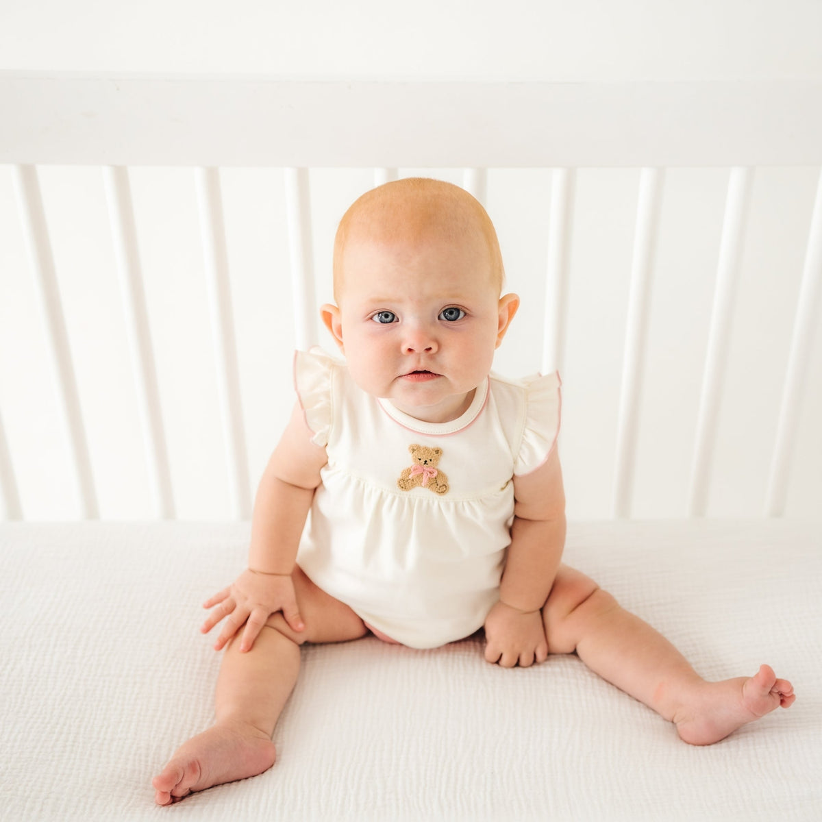 Bear Hugs Ruffle Diaper Cover Set - Dusty Rose - Magnolia BabyDiaper Cover