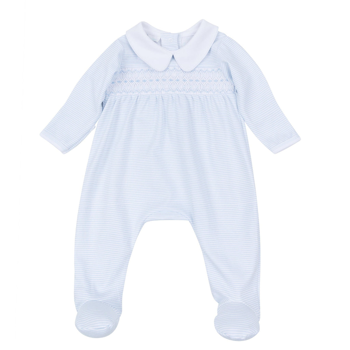 Magnolia Baby_Benjamin Smocked Footie - Light Blue_5
