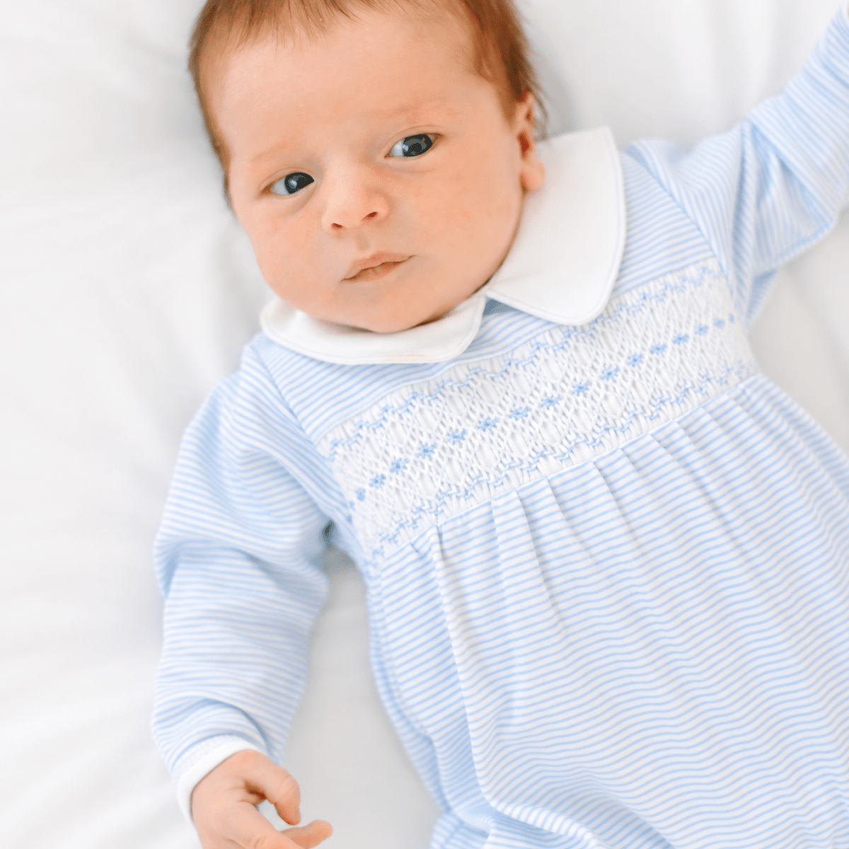 Magnolia Baby_Benjamin Smocked Footie - Light Blue_2
