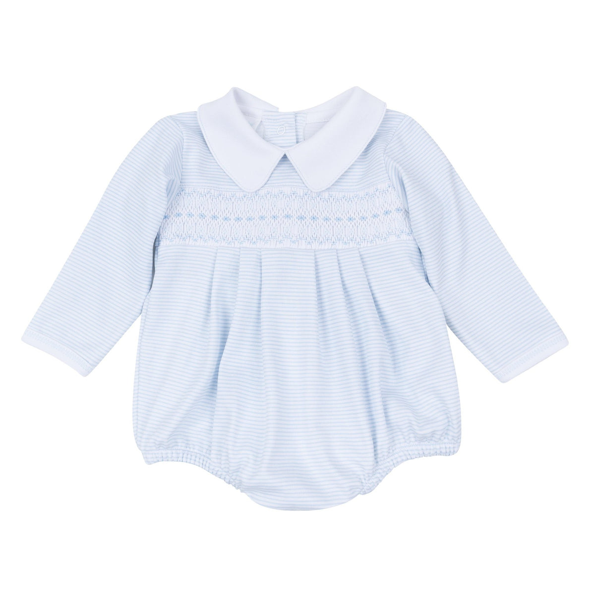 Magnolia Baby_Benjamin Smocked Long Sleeve Bubble - Light Blue_6