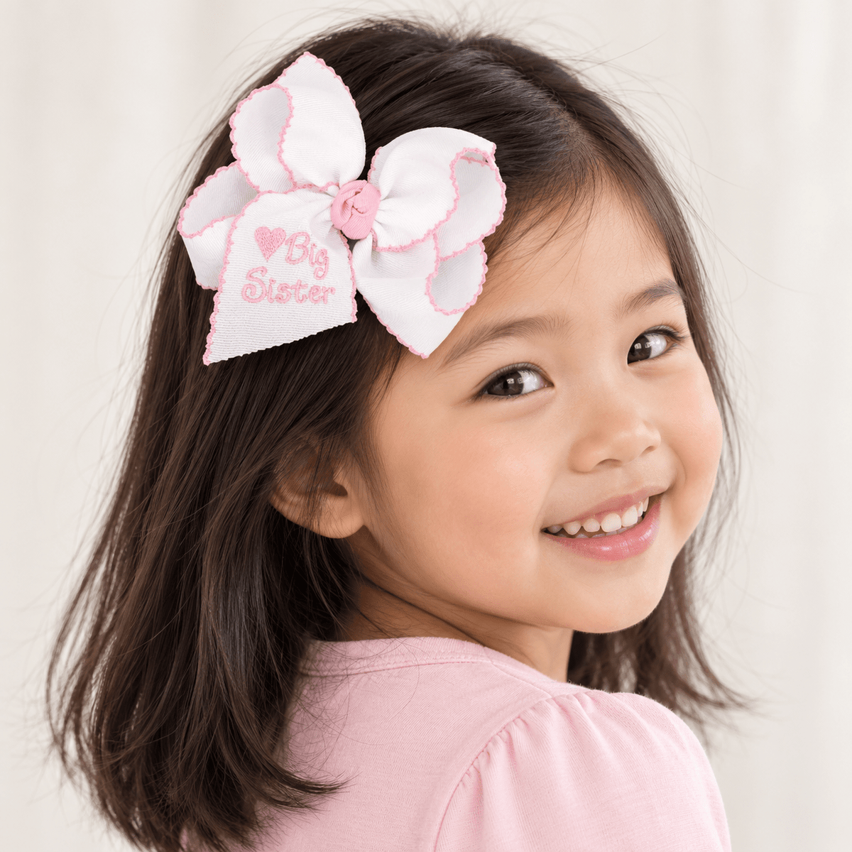 Beyond Creations, LLC_Big Sister Embroidered Hair Bow_1